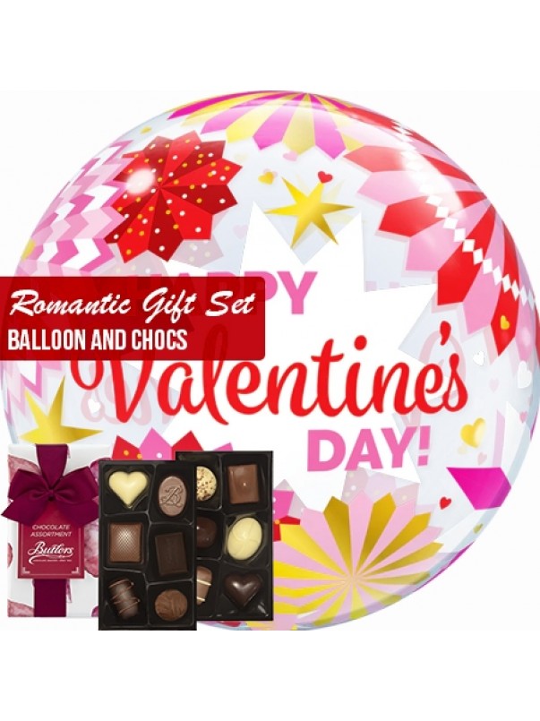 Romantic gift set bubble balloon and chocs