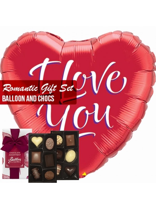 Romantic gift set big balloon and chocs