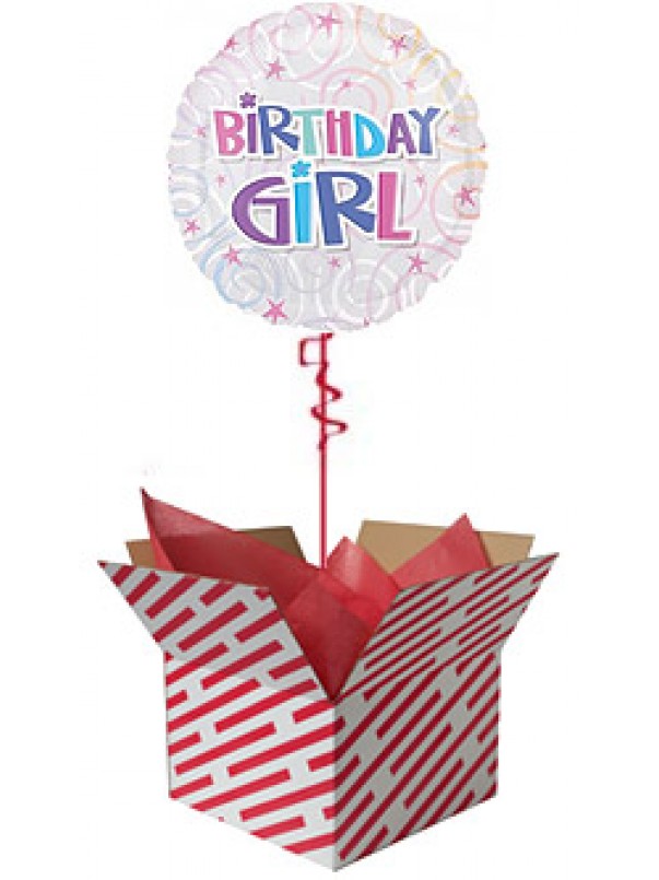  Birthday Girl Swirls Balloon
