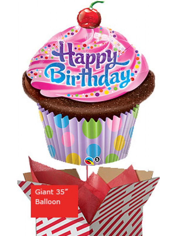  Large Birthday Frosted Cupcake Balloon