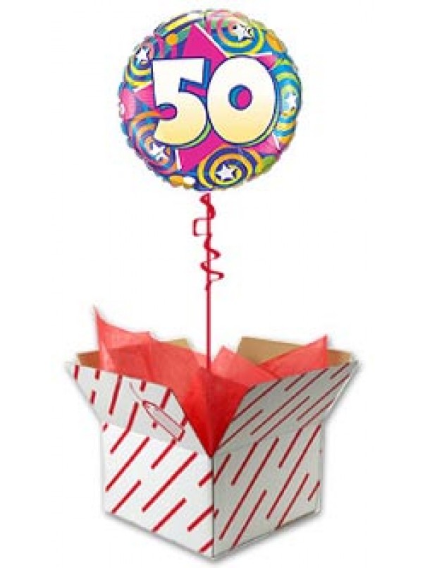 50th Birthday Stars and Swirls Balloon