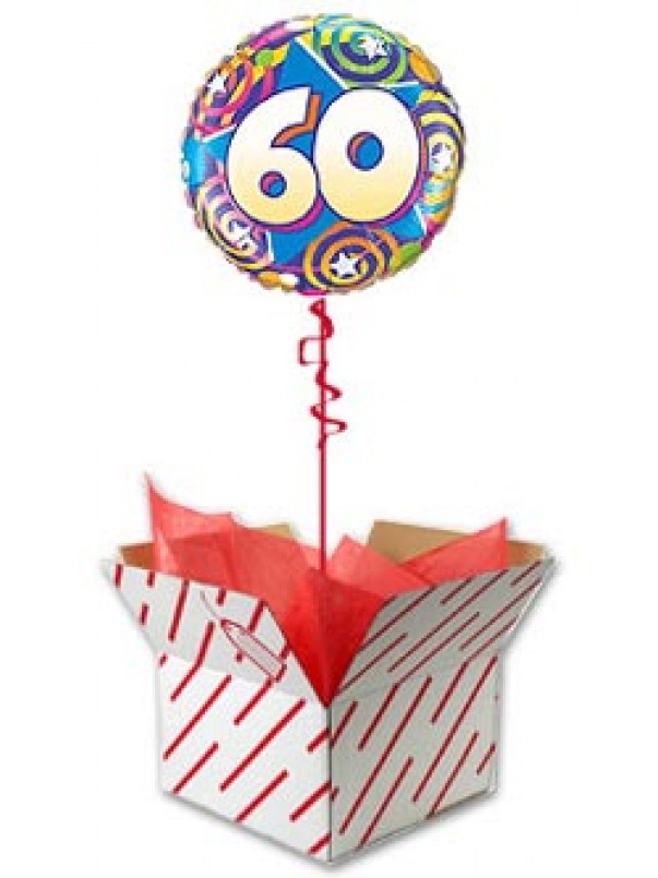 60th Birthday Stars and Swirls Balloon