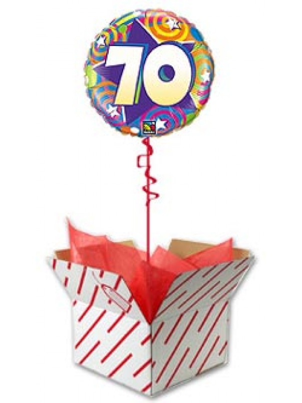70th Birthday Stars and Swirls Balloon