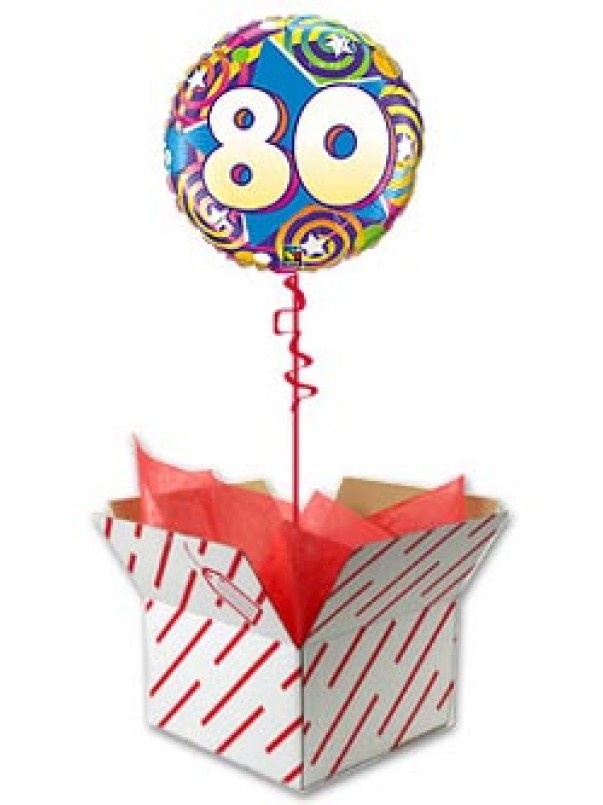 80th Birthday Stars and Swirls Balloon
