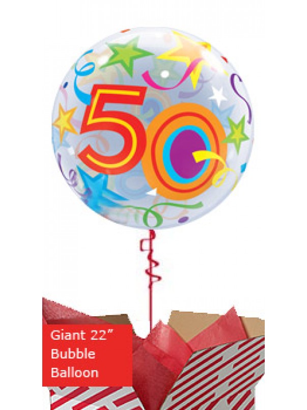 Large 50th Birthday Brilliant Stars Balloon
