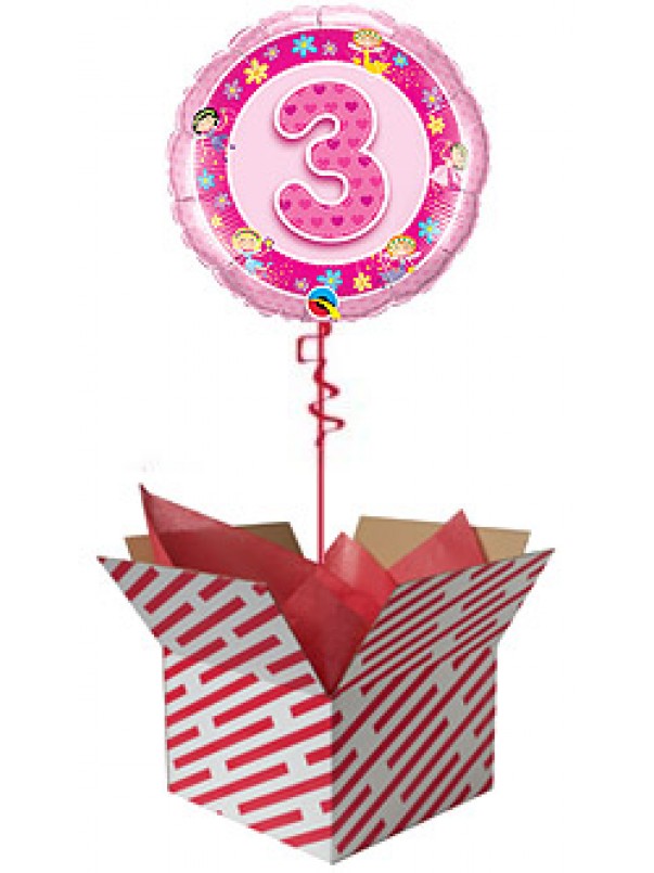  3rd Birthday Pink Fairies Balloon