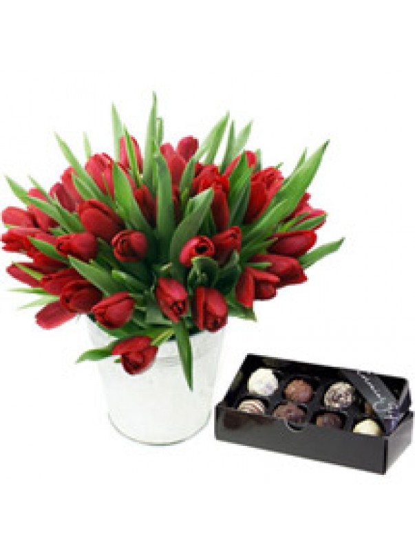 Valentines Tulips & Chocolates