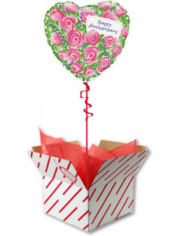Pink Roses Happy Anniversary Balloon