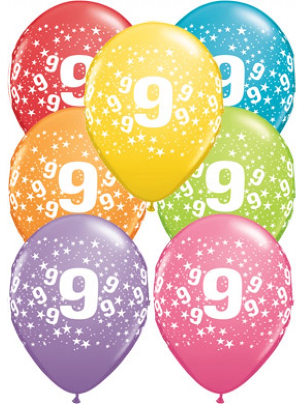 9th Birthday Stars Balloons