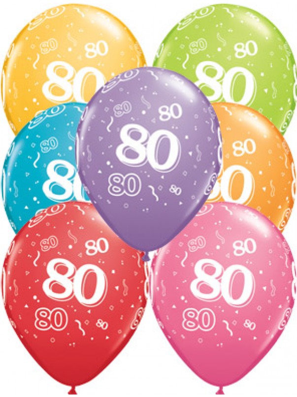 80th A-Round Birthday Balloons