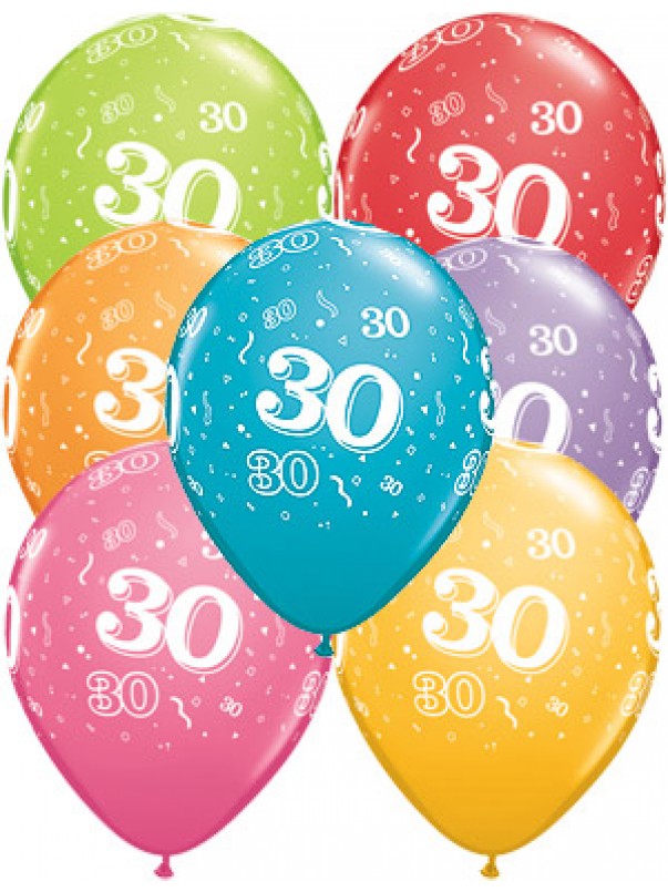 30th A-Round Birthday Balloons