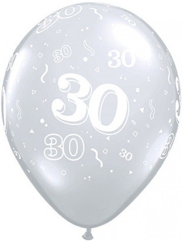 Diamond Clear 30th Birthday Balloons