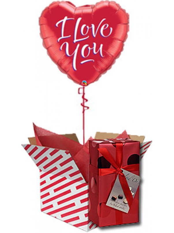  Love You Gift - Balloon and Belgian Chocolates