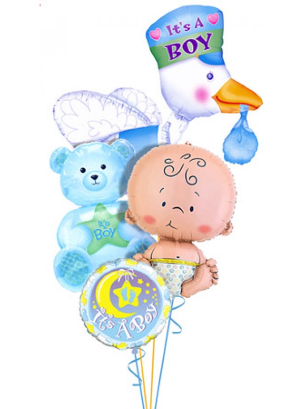 Baby Boy Balloon Bouquet Large