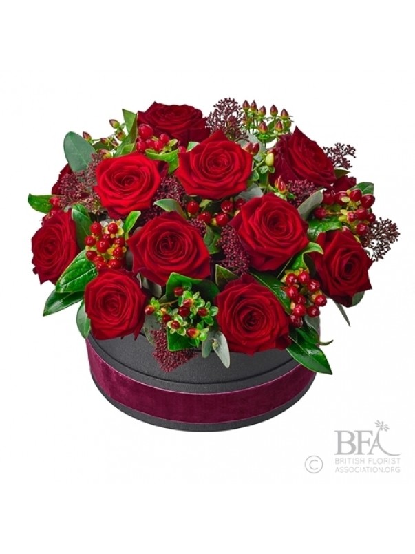 Luxury Red Rose Hatbox