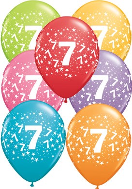 7th Birthday Stars Balloons