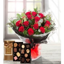 12 Red Roses & Butlers Chocolates
