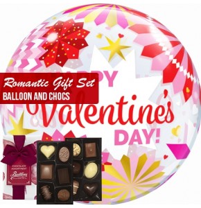Romantic gift set bubble balloon and chocs