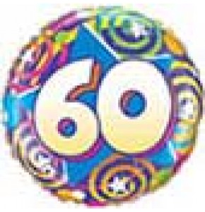 60th Birthday Stars and Swirls Balloon