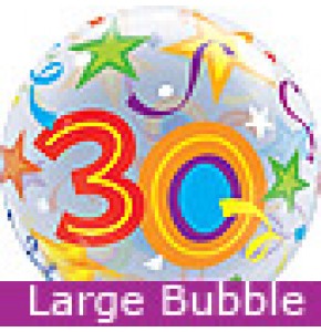 Large 30th Birthday Brilliant Stars Balloon