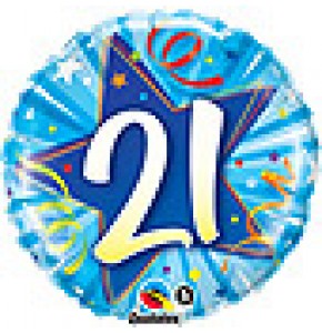 21st Shining Star Blue Balloon