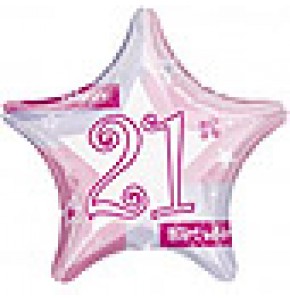 Pink Shimmer 21 Birthday Balloon