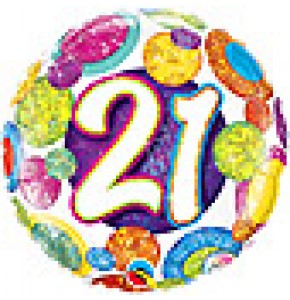 21 Big Dots and Glitz Birthday Balloon