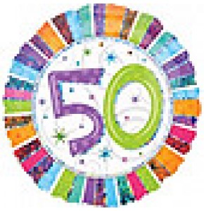 Radiant 50th Birthday Balloon