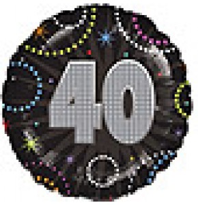 Time To Party 40th Birthday Balloon