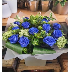 Dozen Blue Roses Bouquet