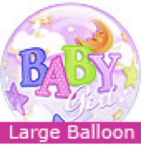 Large Baby Girl Moons and Stars Balloon