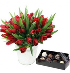 Valentines Tulips & Chocolates