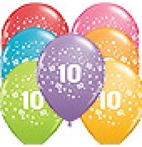 10th Birthday Stars Balloons