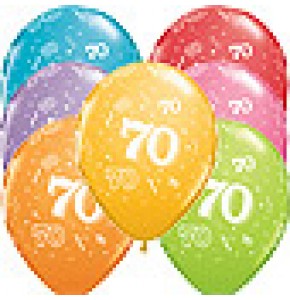 70th A-Round Birthday Balloons