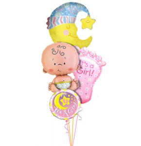Baby Girl Balloon Bouquet Large