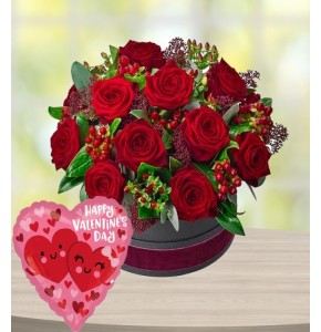 Luxury Rose Hatbox & Teddy