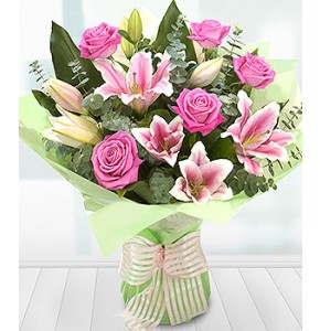 Pink Rose and Lily Classic Bouquet